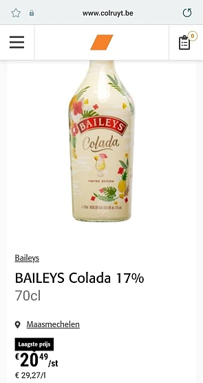 - €10,7 korting op de Baileys Colada in de Co...