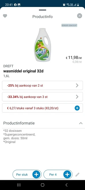 Collect and go dreft wasmiddel bv original 32...