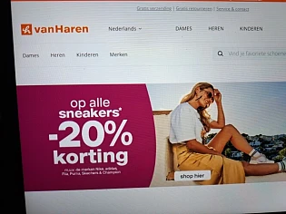 vanharen.be op alle sneakers* -20% korting m....