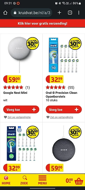 Kruidvat, alle oral B opzet stukken aan 30 eu...