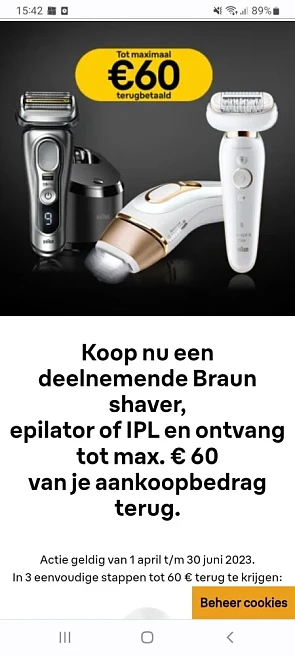 Tot 60€ terugbetaald bij aankoop v een deelne...