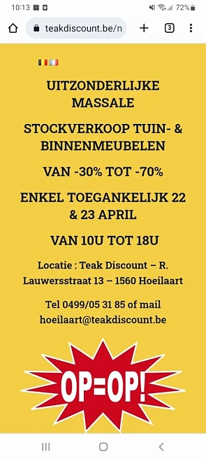 Grote stockverkoop v tuin- en binnenmeubels i...