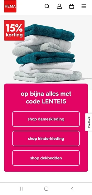 hema.com 15% korting op bijna alles