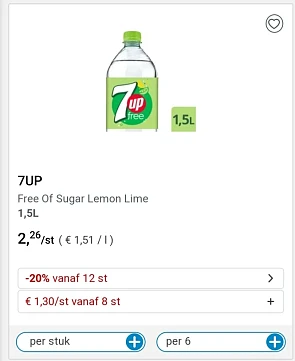 Collect&go 7up free of sugar lemon lime 1,5L...