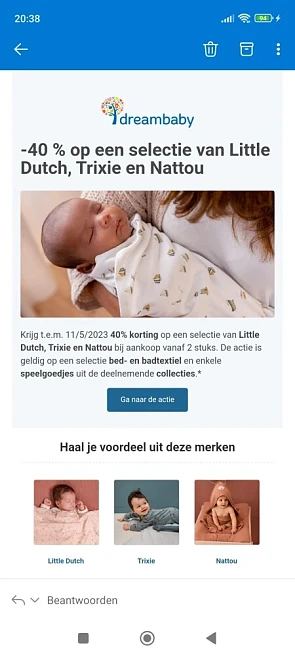 Krijg van 17/4 t.e.m. 11/5 40% korting op een...
