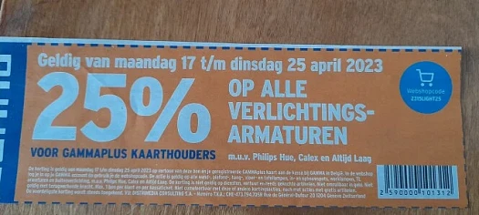 -25% korting op alle verlichting muv Philips...