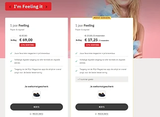 Neem een abonnement op feeling voor €69/j ipv...