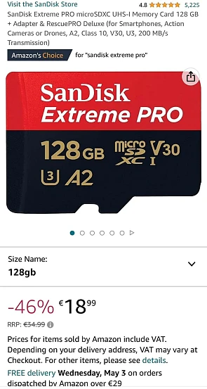 SanDisk MicroSD 128GB voor maar 18,99€ Elders...