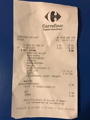 In Hypermarkt Carrefour Ninove waren vandaag...