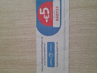 Bij aankoop v 49€ krijg je 5€ korting met de...