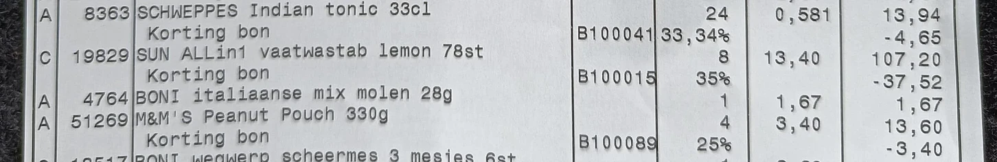 Bij Colruyt zonet 70 € betaald voor 624 vaatw...