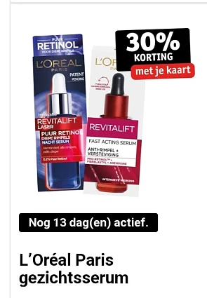 Kruidvat clubpromo 30% korting L'oreal Paris...