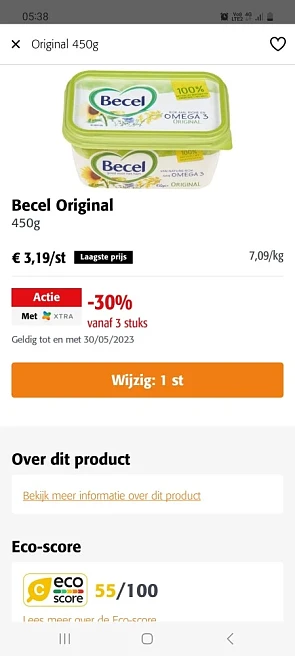 Colruyt en collect and go becel bv original 4...