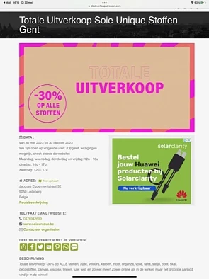 Totale Uitverkoop Soie Unique Stoffen Gent va...