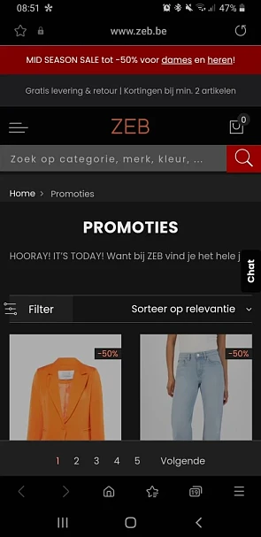Bij zeb zijn het mid season deals. Bij aankoo...