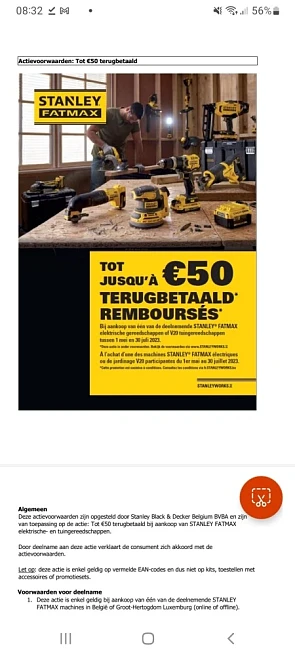 Tot 50€ terugbetaald bij aankoop v een deelne...