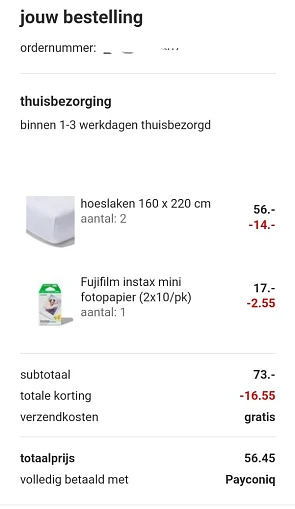 Op alle hoeslakens bij Hema tweede aan -50%....