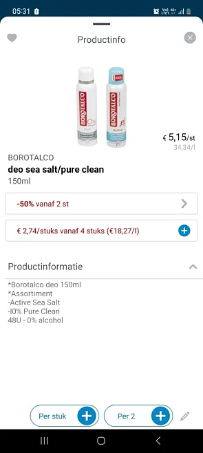 Collect and go borotalco bv deo sea salt/ pur...