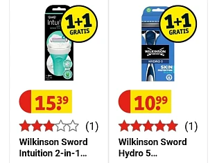 Kruidvat wilkinson 1+1 gratis. Kan je eventue...