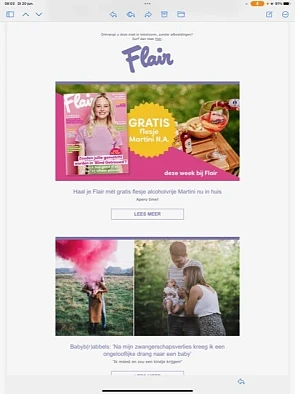 Bij flair gratis flesje alcoholvrije Martini