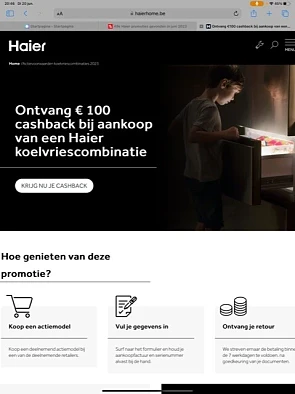Cashback-voorwaarden koelvriescombinatie 2023...