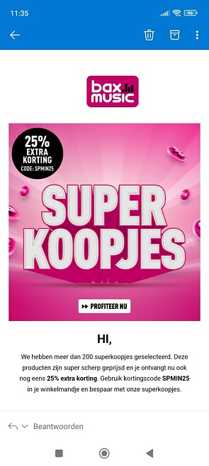 Site ok, zie foto 25% extra korting op een se...