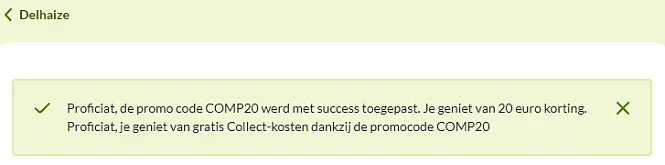20euro korting bij Delhaize + gratis levering...