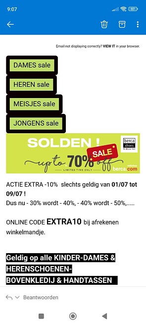 ACTIE EXTRA -10% korting op de sale, slechts...