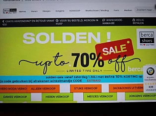 berca.com solden tot -70% +10% extra