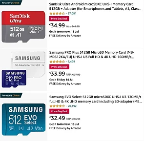 🚨512GB MicroSD kaarten van SanDisk en Samsun...