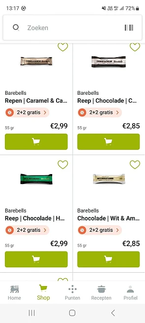 Tijdelijke actie op proteïne repen van barebe...