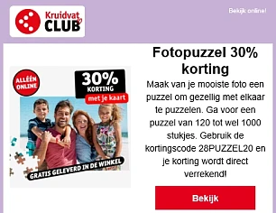 30% korting op een fotopuzzel bij kruidvat.be