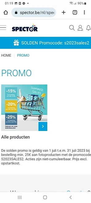Minimum aankoopbedrag is 25€ aan fotoproducte...
