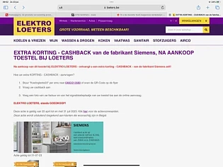 CASHBACK van de fabrikant Siemens, NA AANKOOP...
