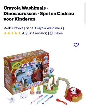 Crayola Washimals Dinosaurussen voor 11,67€ b...