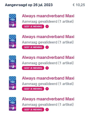 Shopmium 5x50% terugbetaald always maxi. Krui...