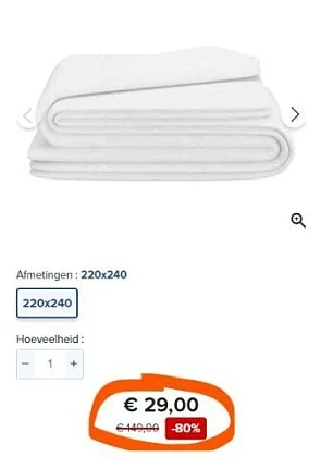 Tweepersoons donsdeken vier seizoenen van € 1...