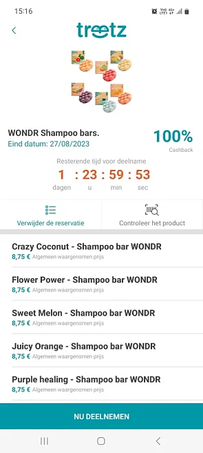 Treetz 100% cashback wondr shampoo bars