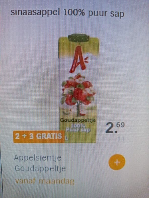 Appelsientje en dubbeldrank 2+3 gratis bij Al...
