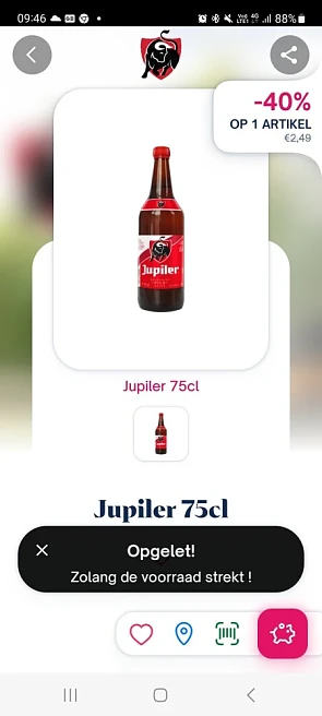 Shopmium -40% jupiler 75ml, -€1.00 carlsberg...