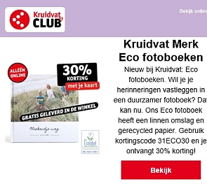 30% korting op Kruidvat Merk Eco fotoboeken b...