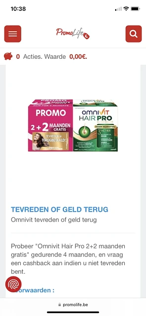 Promolife Omnivit tevreden of geld terug