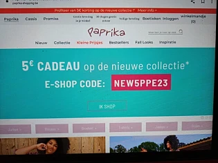 paprika-shopping.be €5 cadeau op de nieuwe co...