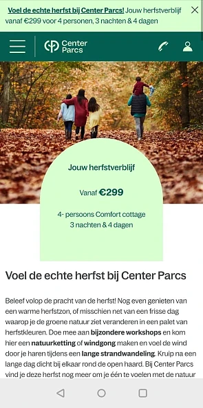 Herfstverblijf bij Center Parcs 🌲 Vanaf € 29...