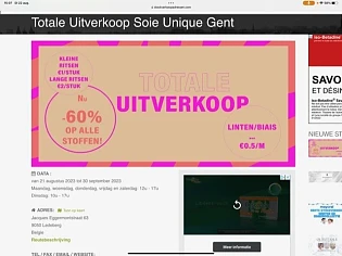 Totale Uitverkoop Soie Unique Gent van 21 aug...
