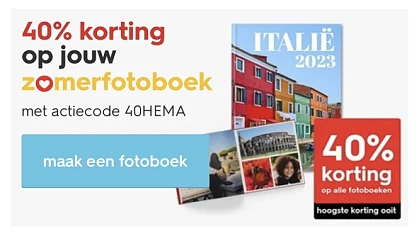 Bij Hema krijg je momenteel 40% korting op fo...