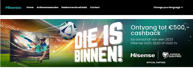 Hisense Cashback: €500 https://promo.deskse...