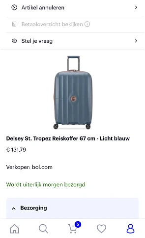Reiskoffer Delsey St Tropez op bol.com Via vo...