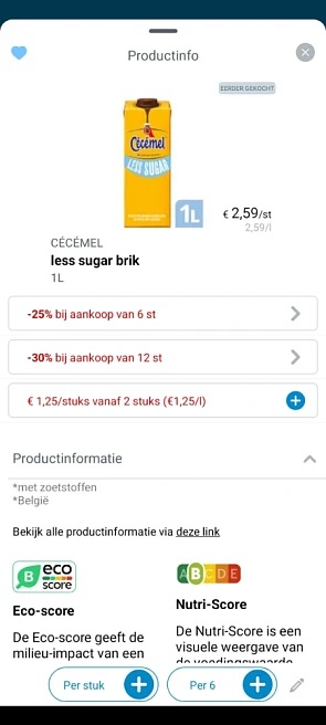 Cecemel less Sugar nu bij collect and go 1,25...