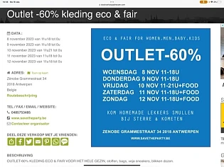 Outlet -60% kleding eco & fair Zénobe Grammes...